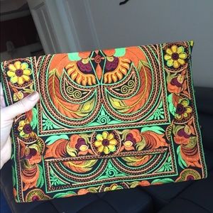 Handmade embroidered Thailand Clutch